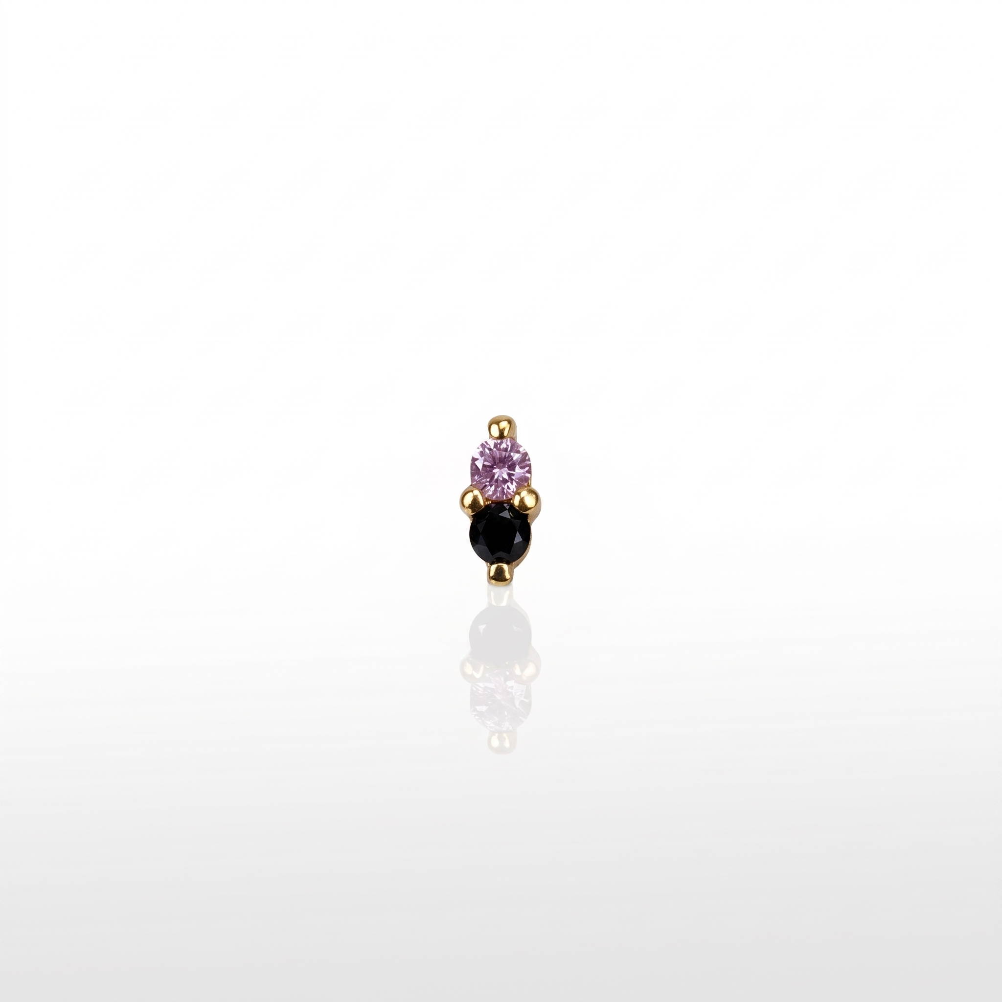 Image of 2 Prong Zafiro Rosa + Zafiro Black