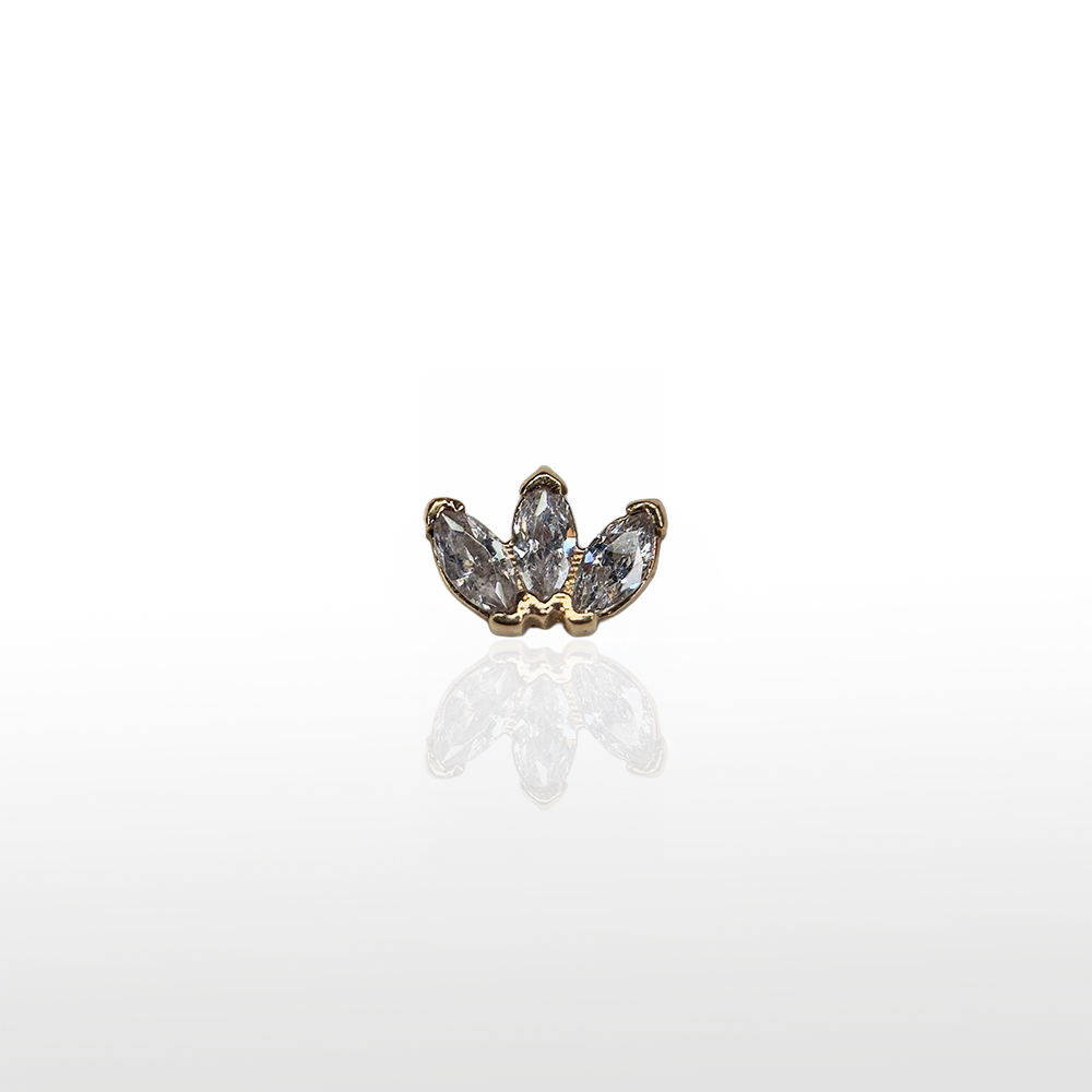 Image of 3 Cluster Marquise L Cz White