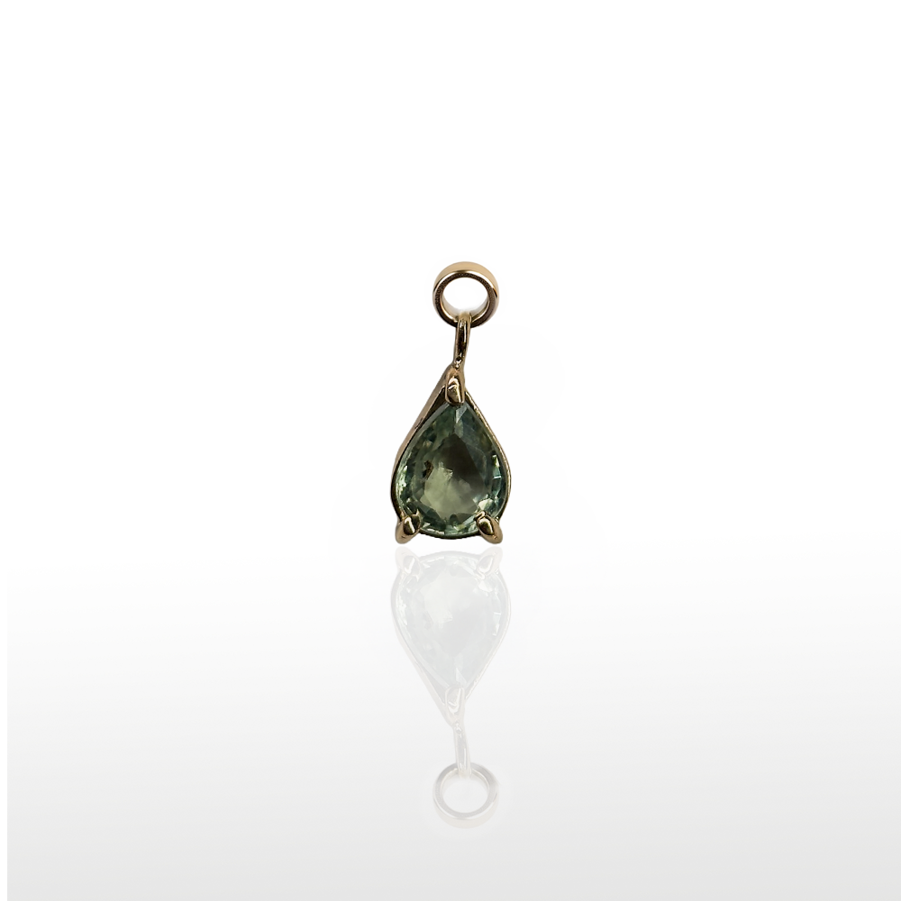 Image of Charm Pear Cut Zafiro Verde