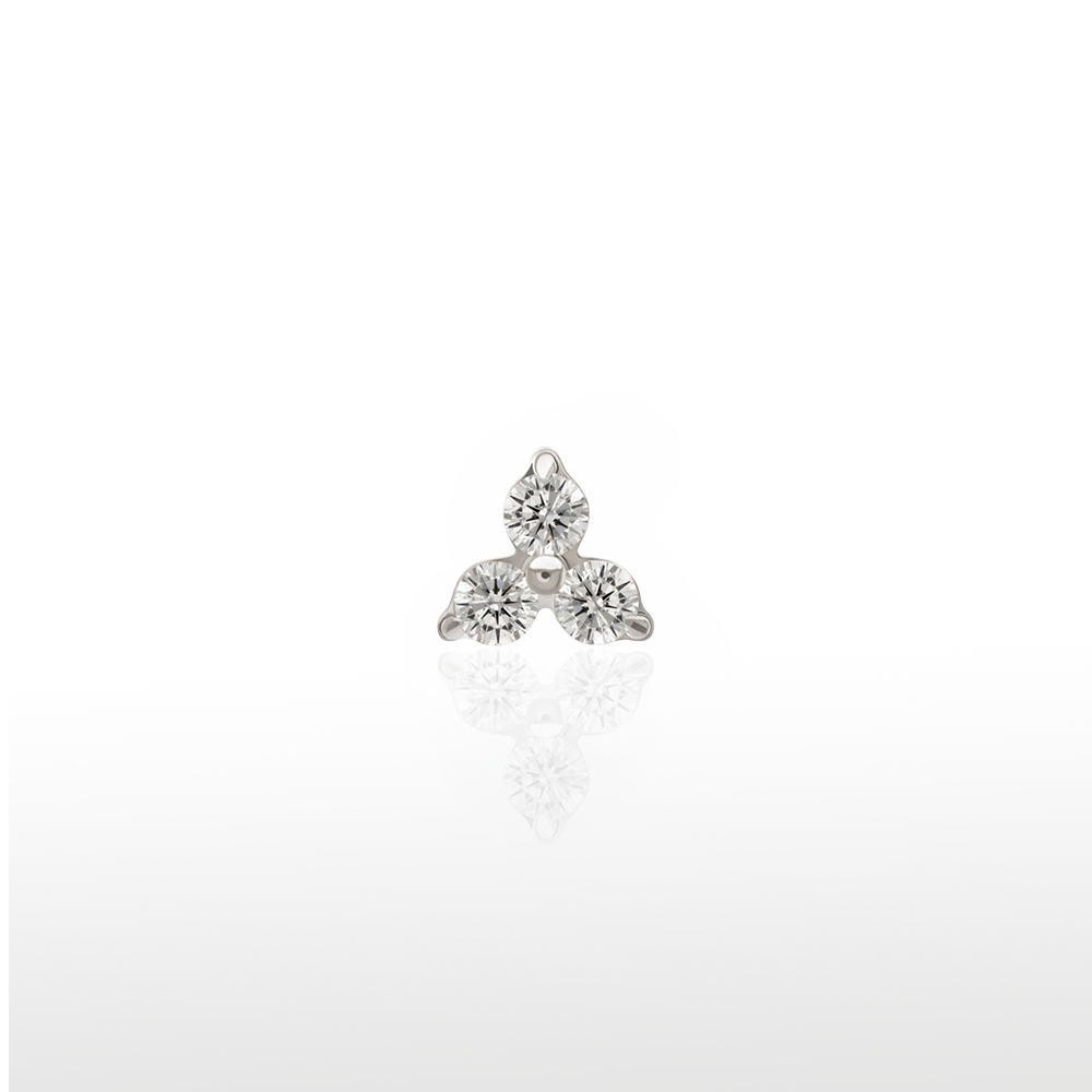 Image of Mini Trinity Cz White Push Pin
