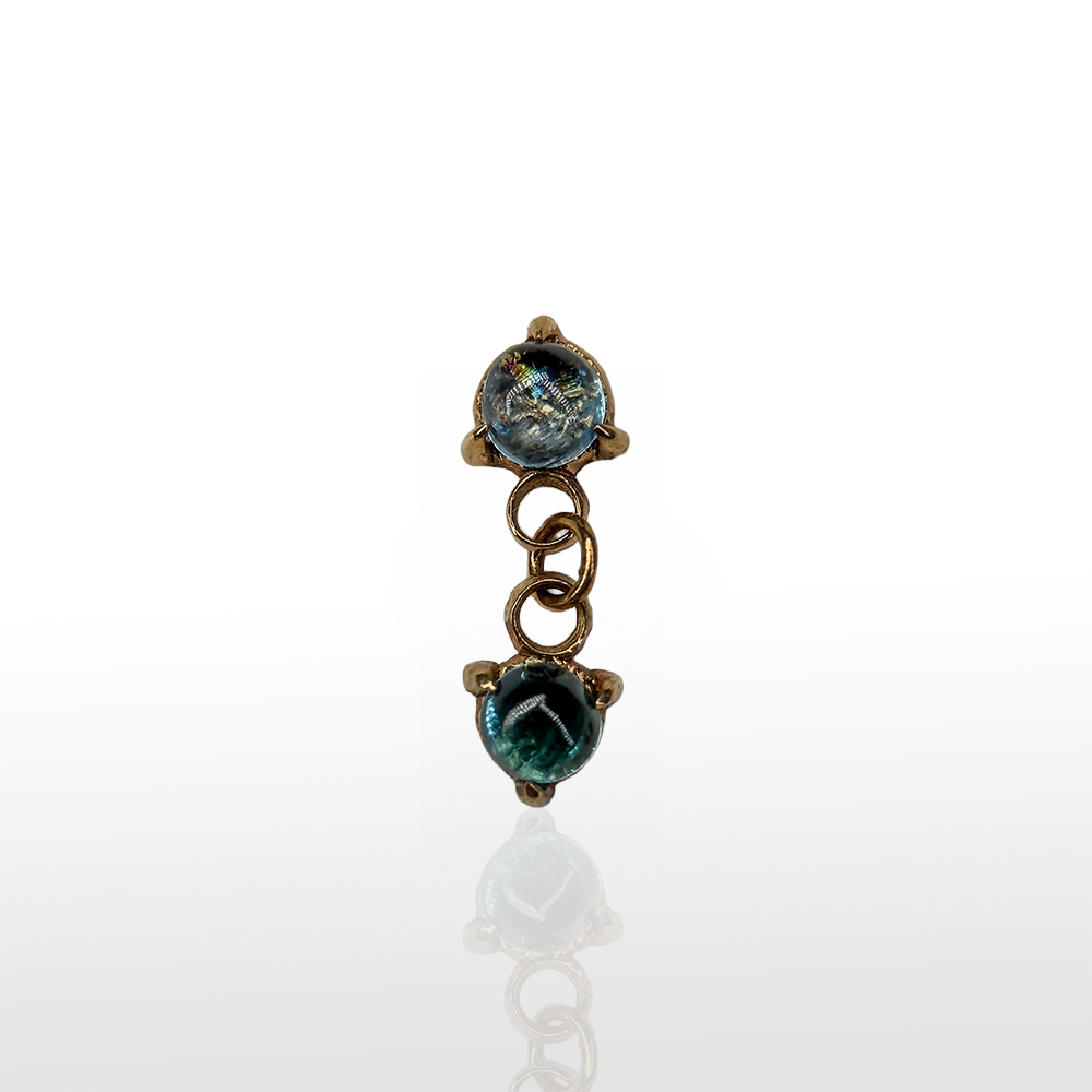 Image of Prong Set Cab Zafiro Y Topaz Dangle