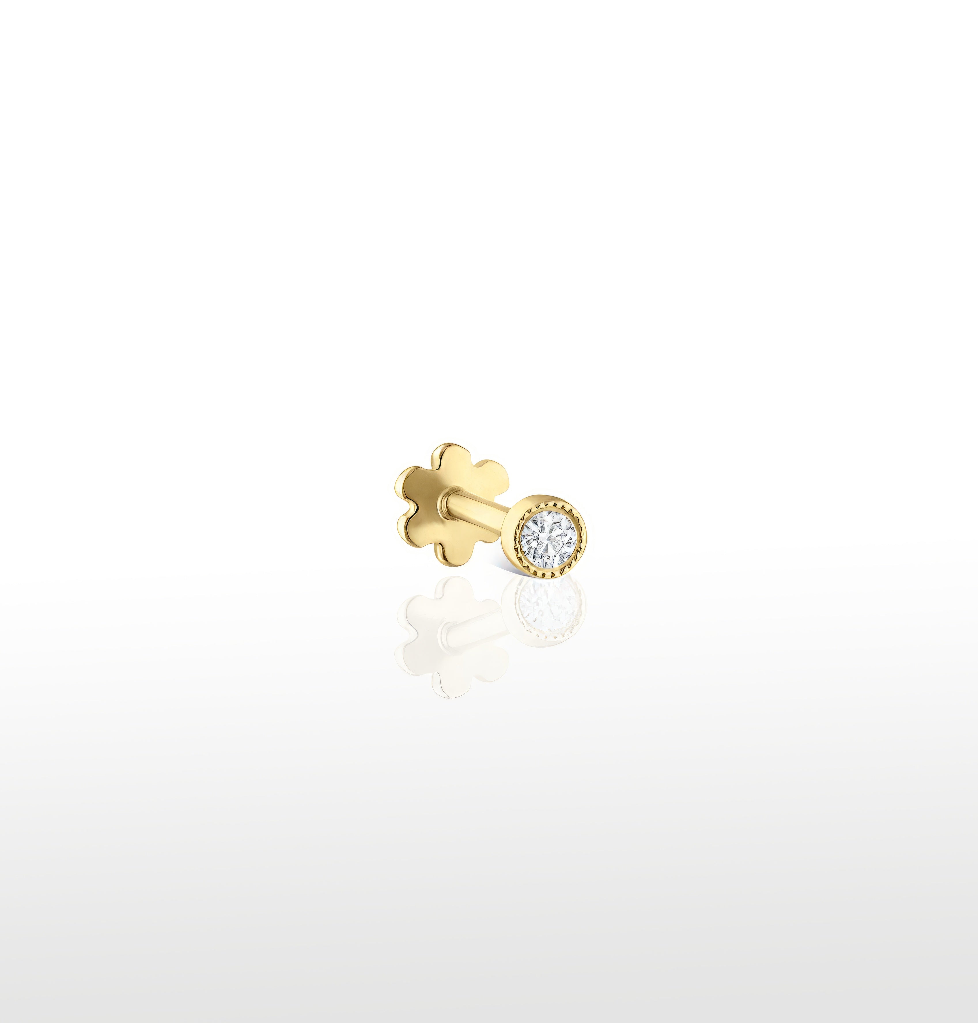 SCALLOPED SET DIAMOND THREADED STUD